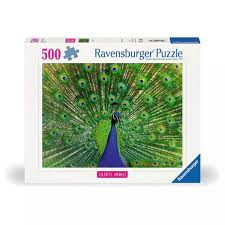 Ravensburger casse tete 500 pieces Animaux colorés - Paon  12001332
