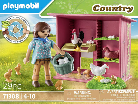 Playmobil Country Agricultrice et poulailler 71308