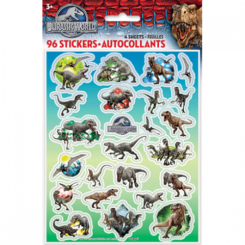 Jurassic World Dinosaures 96 autocollants Stickers - La Boîte à Surprises de Nicolas à St-Sauveur