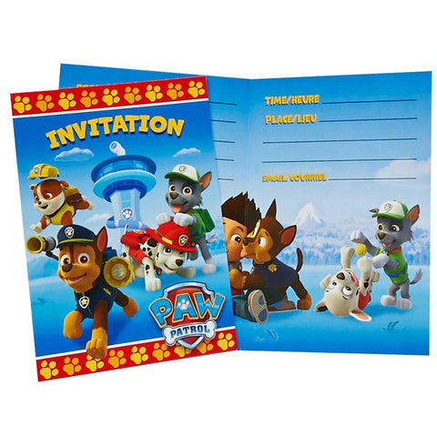 Carte d'invitation de la Pat Patrouille Paw Patrol - Articles de fête - La Boîte à Surprises de Nicolas à St-Sauveur