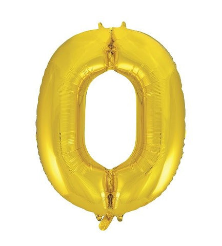 Ballon Chiffre 0 Géant 34'' Or- Helium St-Sauveur - La Boîte à Surprises de Nicolas