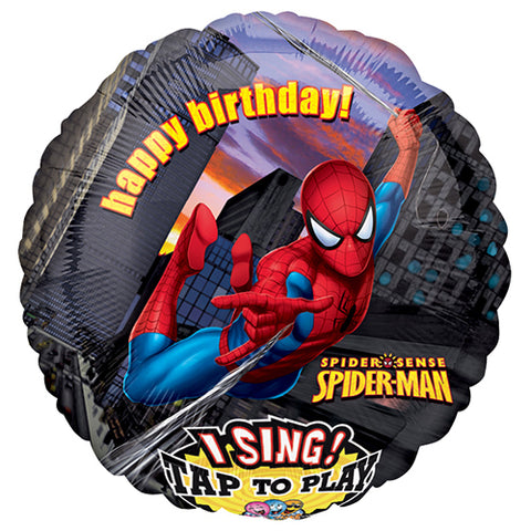 Singing Balloon Spiderman 28 pouces Birthay greeting- Helium St-Sauveur - La Boîte à Surprises de Nicolas