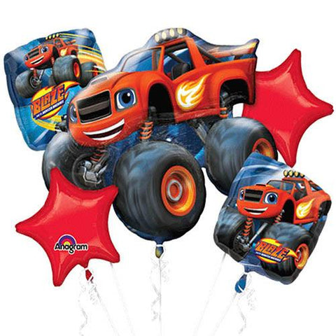 Ballon Bouquet de 5 Camions et voitures- Helium St-Sauveur - La Boîte à Surprises de Nicolas