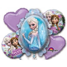 Ballons Bouquet de 5 Frozen - Reine des Neiges