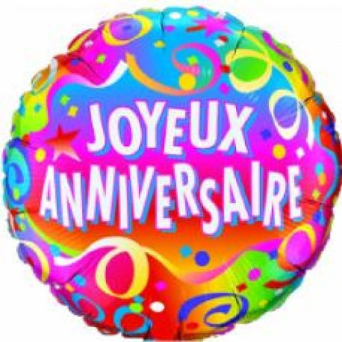 Ballon Joyeux anniversaire - 18 pouces- Helium St-Sauveur - La Boîte à Surprises de Nicolas