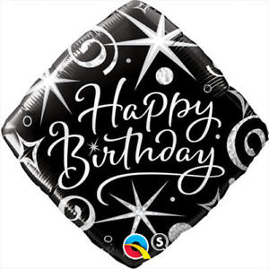 Balloon Happy Birthday Sparkles and Swirls Helium 18''- Helium St-Sauveur - La Boîte à Surprises de Nicolas