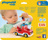 Playmobil 1 2 3 Cmion de pompier avec échelle pivotante 6967