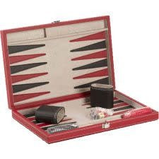 CHH backgammon valise cuirette rouge