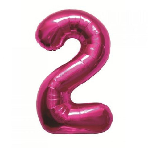 Ballon Jumbo Chiffre 2 Rose Helium- Helium St-Sauveur - La Boîte à Surprises de Nicolas