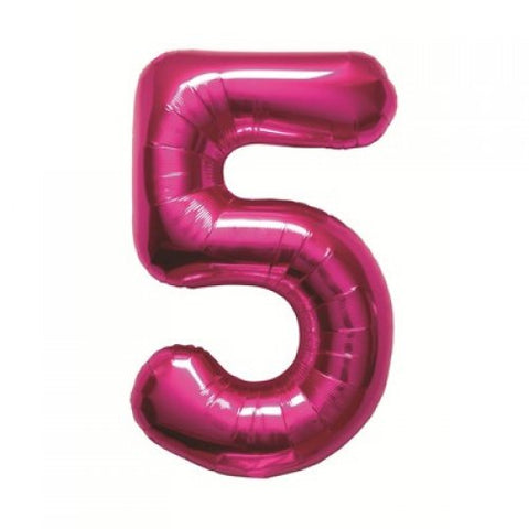 Ballon Jumbo Chiffre 5 Rose Helium- Helium St-Sauveur - La Boîte à Surprises de Nicolas