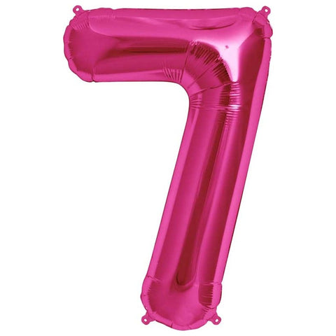 Ballon Jumbo Chiffre 7 Rose Helium- Helium St-Sauveur - La Boîte à Surprises de Nicolas