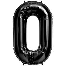 Jumbo Ballon chiffre 0 Noir- Helium St-Sauveur - La Boîte à Surprises de Nicolas