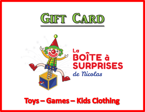 Gift Card - La Boîte à Surprises de Nicolas à St-Sauveur